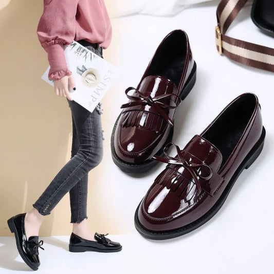 Women's Black Patent Leather Loafers